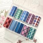 Navy Plaid Foils