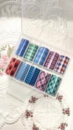 Navy Plaid Foils